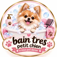 Bain poil court - Très petit chien < 5 kgs - Au palais du toilettage à Wervicq-Sud